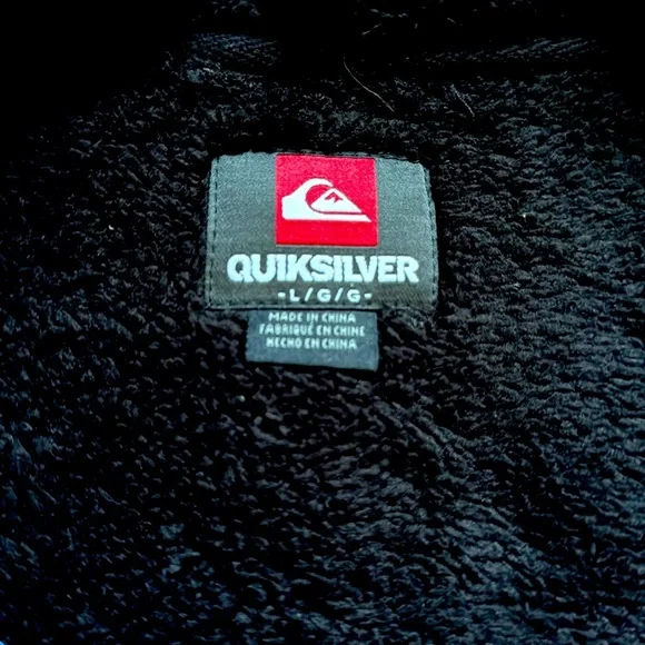 NEW Pacsun Quiksilver Mens Sherpa Blue Zip-Up Hoodie Sweatshirt Jacket - Picture 2 of 4